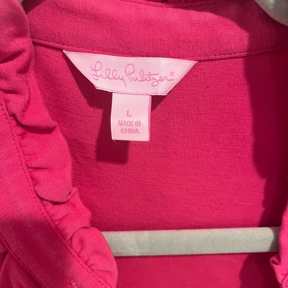 Lilly Pulitzer Fuchsia Ruffle Blouse - Picture 2 of 2